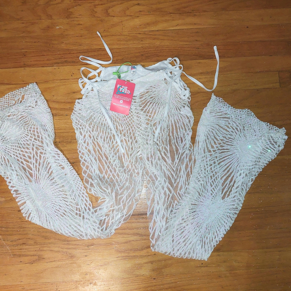 Elsie & Fred NWT Glitter Rave Flare Pants